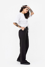 Широкі штани MORISS у спортивному стилі зі стрілками чорного кольору Garne 3042139 фото №4