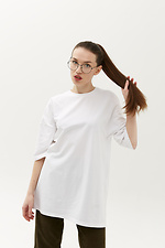 Cotton oversized LUCAS T-shirt with long cut and sleeves to the elbow Garne 3040140 photo №1
