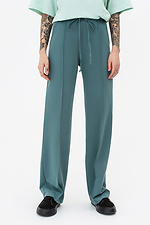 Широкие брюки MORISS в спортивном стиле со стрелками зелёного цвета Garne 3042140 фото №1