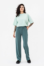 Широкие брюки MORISS в спортивном стиле со стрелками зелёного цвета Garne 3042140 фото №2