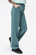 Широкие брюки MORISS в спортивном стиле со стрелками зелёного цвета Garne 3042140 фото №7
