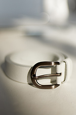 Women's white leather belt Garne 3300140 photo №1