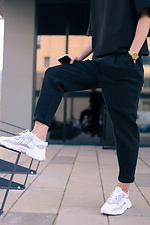 Черные коттоновые джинсы бананы зауженные к низу TUR WEAR 4009140 фото №5