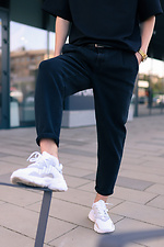 Черные коттоновые джинсы бананы зауженные к низу TUR WEAR 4009140 фото №7