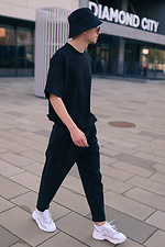 Черные коттоновые джинсы бананы зауженные к низу TUR WEAR 4009140 фото №8