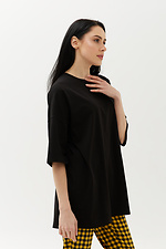Cotton oversized LUCAS T-shirt with long cut and sleeves to the elbow Garne 3040141 photo №2