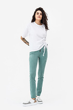 Высокие замшевые штаны EMBER мятного цвета с молнией Garne 3042141 фото №2