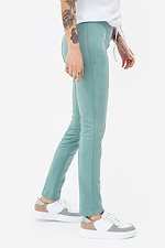 EMBER high suede pants in mint color with zipper Garne 3042141 photo №4