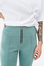 EMBER high suede pants in mint color with zipper Garne 3042141 photo №7