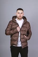 Демісезонна стьобана куртка для чоловіків у коричневому кольорі VDLK 8031141 фото №3