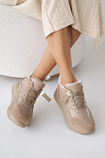 Жіночі кросівки шкіряні зимові бежеві  2505142 фото №5