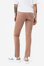 EMBER high suede trousers in beige with zipper Garne 3042142 photo №6