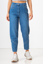 High rise blue slouchy wide leg jeans  4009142 photo №2
