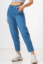 High rise blue slouchy wide leg jeans  4009142 photo №3