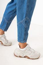 High rise blue slouchy wide leg jeans  4009142 photo №7