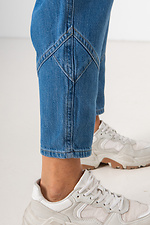 Niebieskie dżinsy z szerokimi nogawkami z wysokim stanem  4009142 zdjęcie №10