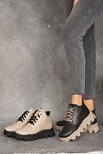 Черные массивные ботинки на зиму из натуральной кожи 8019142 фото №3