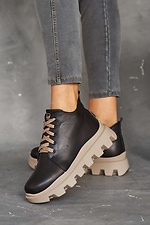 Черные массивные ботинки на зиму из натуральной кожи 8019142 фото №4