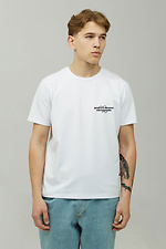 Белая хлопковая футболка для мужчин с патриотическим принтом GEN 9000142 фото №1