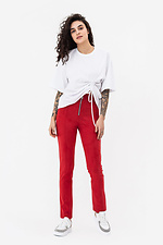Высокие замшевые брюки EMBER красного цвета с молнией Garne 3042143 фото №2