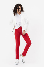 Высокие замшевые брюки EMBER красного цвета с молнией Garne 3042143 фото №5