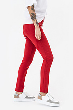 Высокие замшевые брюки EMBER красного цвета с молнией Garne 3042143 фото №6