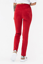 Высокие замшевые брюки EMBER красного цвета с молнией Garne 3042143 фото №7