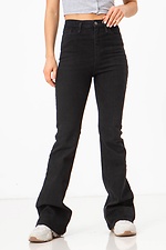 Черные высокие джинсы расклешенные от колена  4009143 фото №3