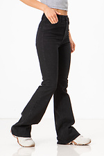 Черные высокие джинсы расклешенные от колена  4009143 фото №7