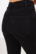 Черные высокие джинсы расклешенные от колена  4009143 фото №9