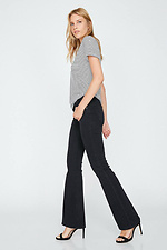 Черные высокие джинсы расклешенные от колена  4009143 фото №12