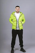 Demi-season quilted jacket for men in light green color Reload 8031143 photo №3