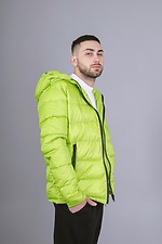Demi-season quilted jacket for men in light green color Reload 8031143 photo №4