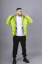 Demi-season quilted jacket for men in light green color Reload 8031143 photo №5