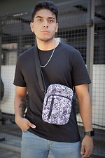 Printed messenger bag with external zip pocket Without 8048143 photo №1