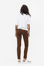 Высокие замшевые брюки EMBER коричневого цвета с молнией Garne 3042144 фото №6