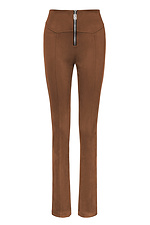 EMBER brown high suede trousers with zipper Garne 3042144 photo №7