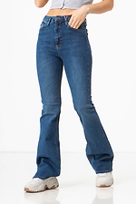 Синие высокие джинсы расклешенные к низу  4009144 фото №3
