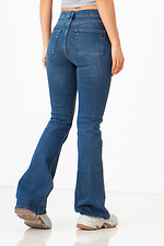 Синие высокие джинсы расклешенные к низу  4009144 фото №8