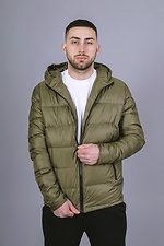 Demi-season quilted jacket for men in green Reload 8031144 photo №4