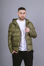 Demi-season quilted jacket for men in green Reload 8031144 photo №6