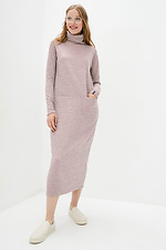 BESSI straight knitted golf dress with high collar and pockets Garne 3037145 photo №1