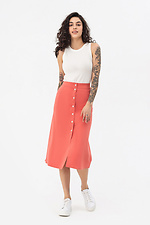 RUTH skirt with front closure, A-line, coral Garne 3042145 photo №2