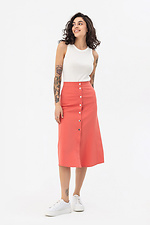 RUTH skirt with front closure, A-line, coral Garne 3042145 photo №4