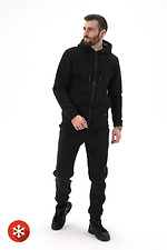 Men's Warm Plus Size Zip Tracksuit Sport 3 Black Teamv 8034145 photo №2