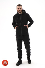 Men's Warm Plus Size Zip Tracksuit Sport 3 Black Teamv 8034145 photo №3