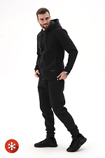 Men's Warm Plus Size Zip Tracksuit Sport 3 Black Teamv 8034145 photo №4