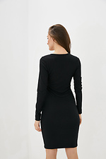 Трикотажна сукня VANDA чорного кольору з імітацією запаху Garne 3038146 фото №3