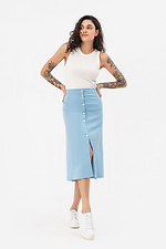 RUTH skirt with front closure, A-line, blue Garne 3042146 photo №2