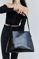 Black genuine leather bag Garne 3300146 photo №1